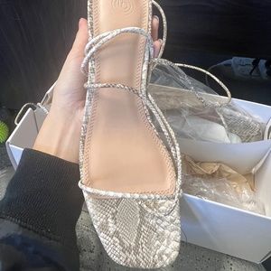 Urban Outfitters Strappy Snake Print Heel